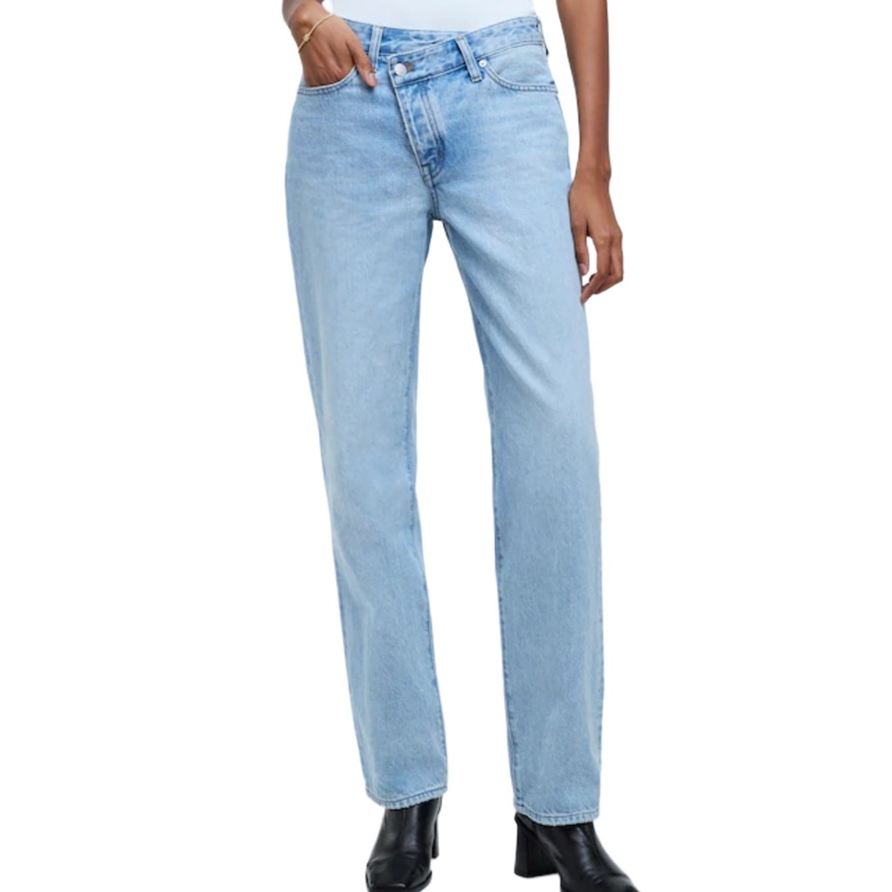 Madewell Light Blue Straight Leg Jeans w diagonal waist sz 27